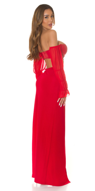 Musthave maxi rok met uitsparing rood